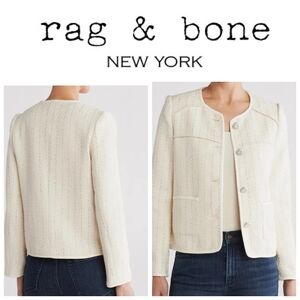 Rag & Bone Mira Collarless Tweed Jacket